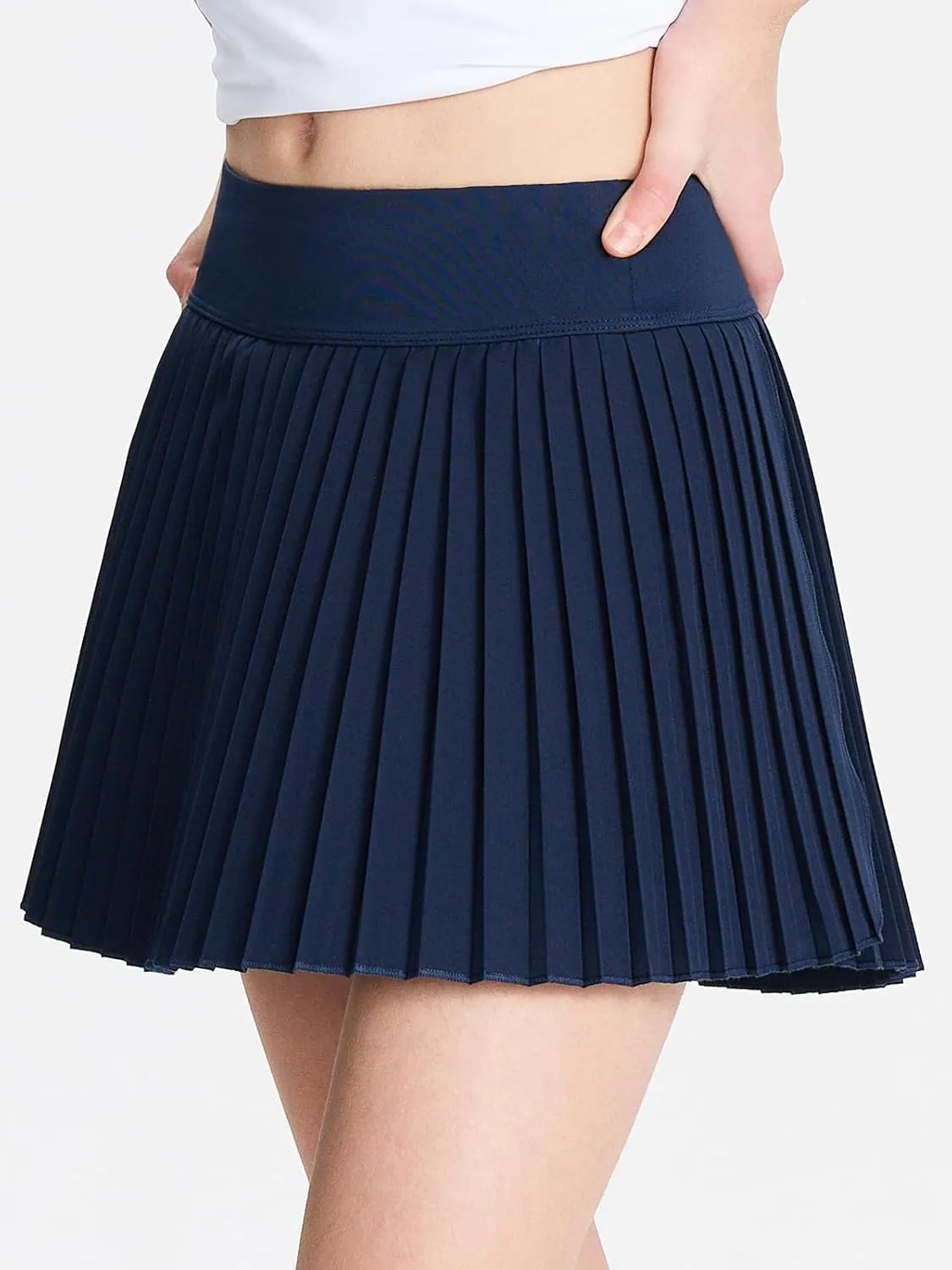 DEVOROPA Girls Pleated Tennis Skirt with Liner Shorts Youth Athletic Golf School Cheer Skirts Kids Teen Skorts Pockets