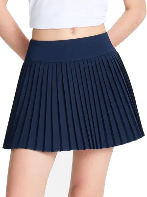 DEVOROPA Girls Pleated Tennis Skirt with Liner Shorts Youth Athletic Golf School Cheer Skirts Kids Teen Skorts Pockets