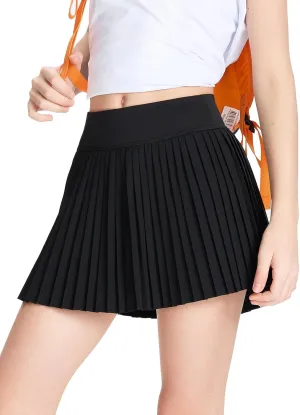 DEVOROPA Girls Pleated Tennis Skirt with Liner Shorts Youth Athletic Golf School Cheer Skirts Kids Teen Skorts Pockets