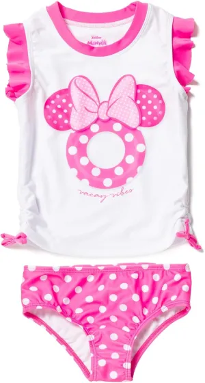 Disney Minnie Mouse Racerback Tankini Top and Bikini Bottom Swim Set Infant to Big Kid
