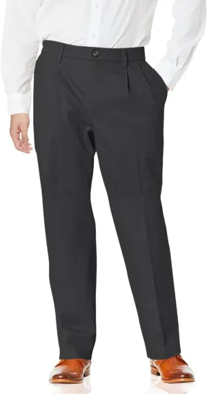 DOCKERS Men's Relaxed Fit Signature Khaki Lux Cotton Stretch Pants-Pleated