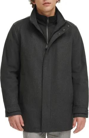 Dockers Men's Wool Melton Two Pocket Full Length Duffle Coat