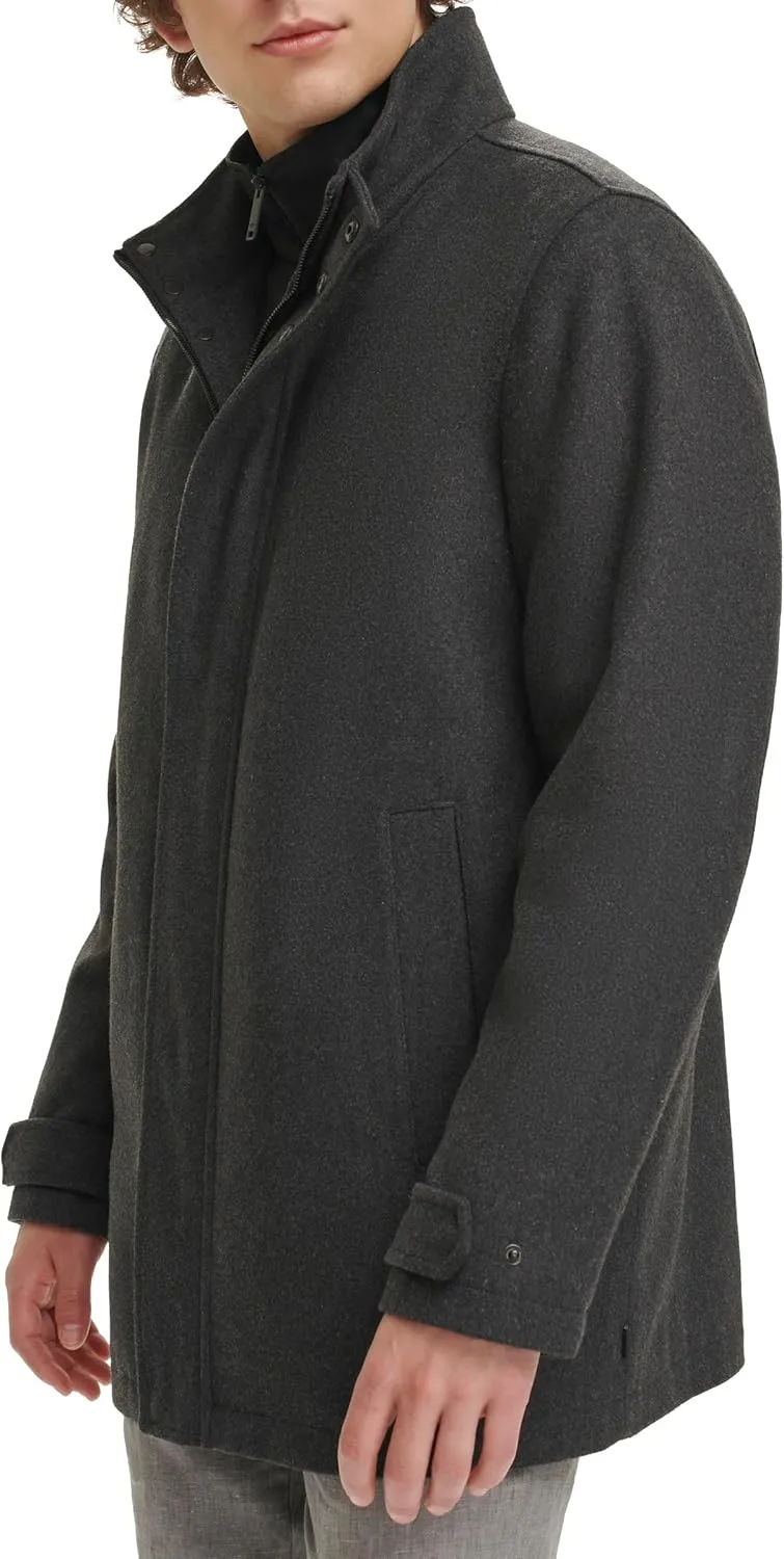 Dockers Men's Wool Melton Two Pocket Full Length Duffle Coat