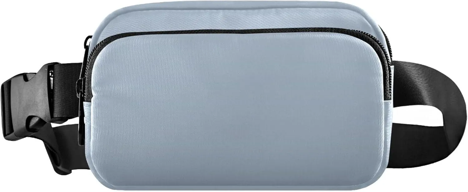 Elegant Blue Light Slate Gray Gradient Waterproof Fanny Pack for Women Hip Bag Belt Purse Pattern Travel Waist Pack for Men