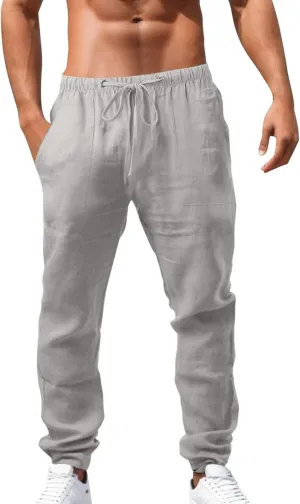 Fashion Joggers for Men Drawstring Wide Straight Leg Pants Regular Fit Long Pant Outdoor Hiking Trousers Skinny Chinos Mens Activewear Leggings