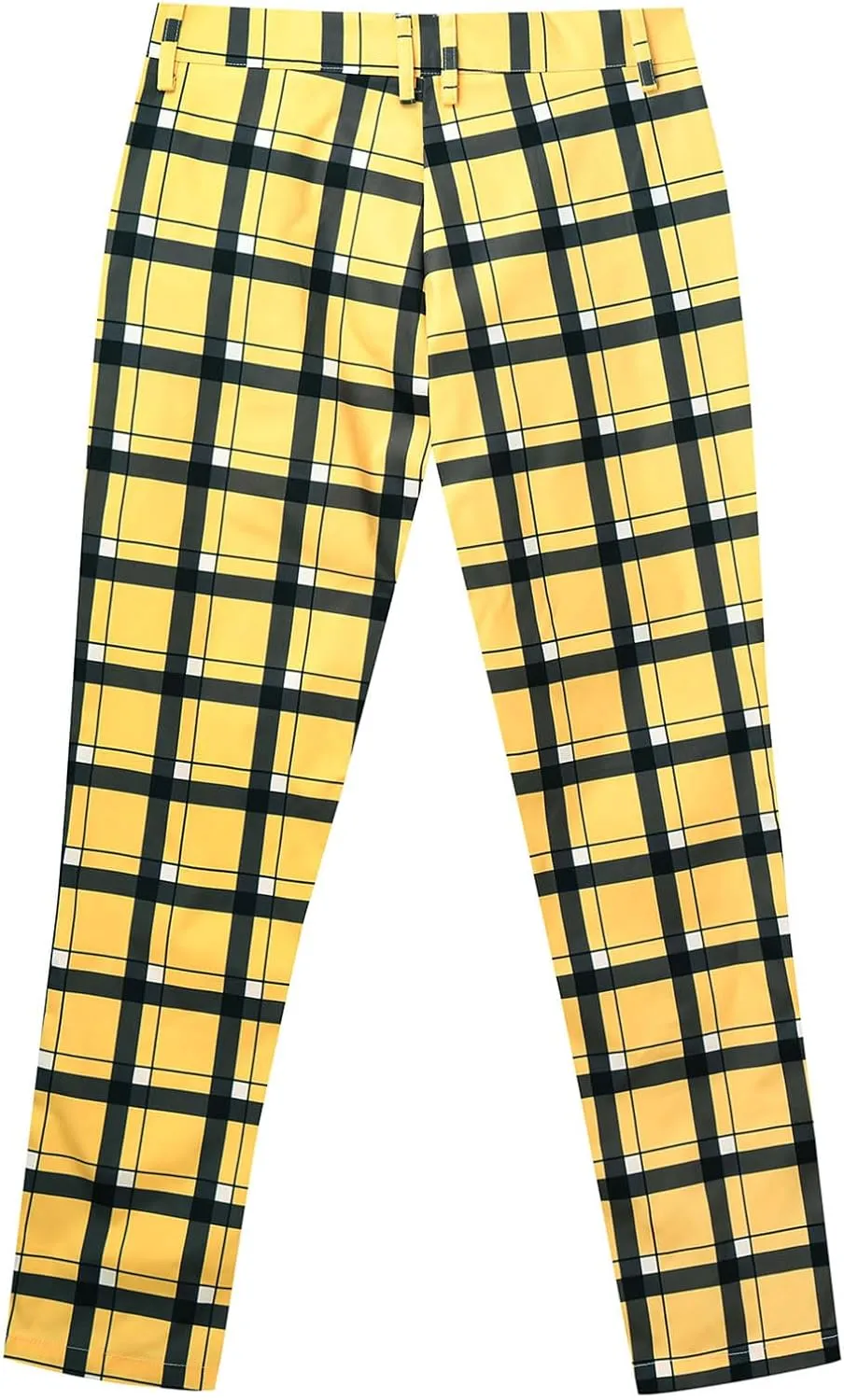 Finelylove Mens Dress Pants Slim Fit Flat Front Casual Plaid Pants Stretch Tapered Business Work Pants Chino Trousers