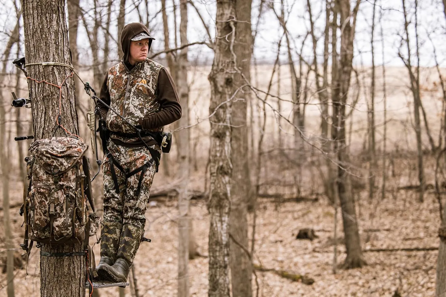First Lite Mens Origin Pant - Lightweight Fleece Camo Hunting Pants
