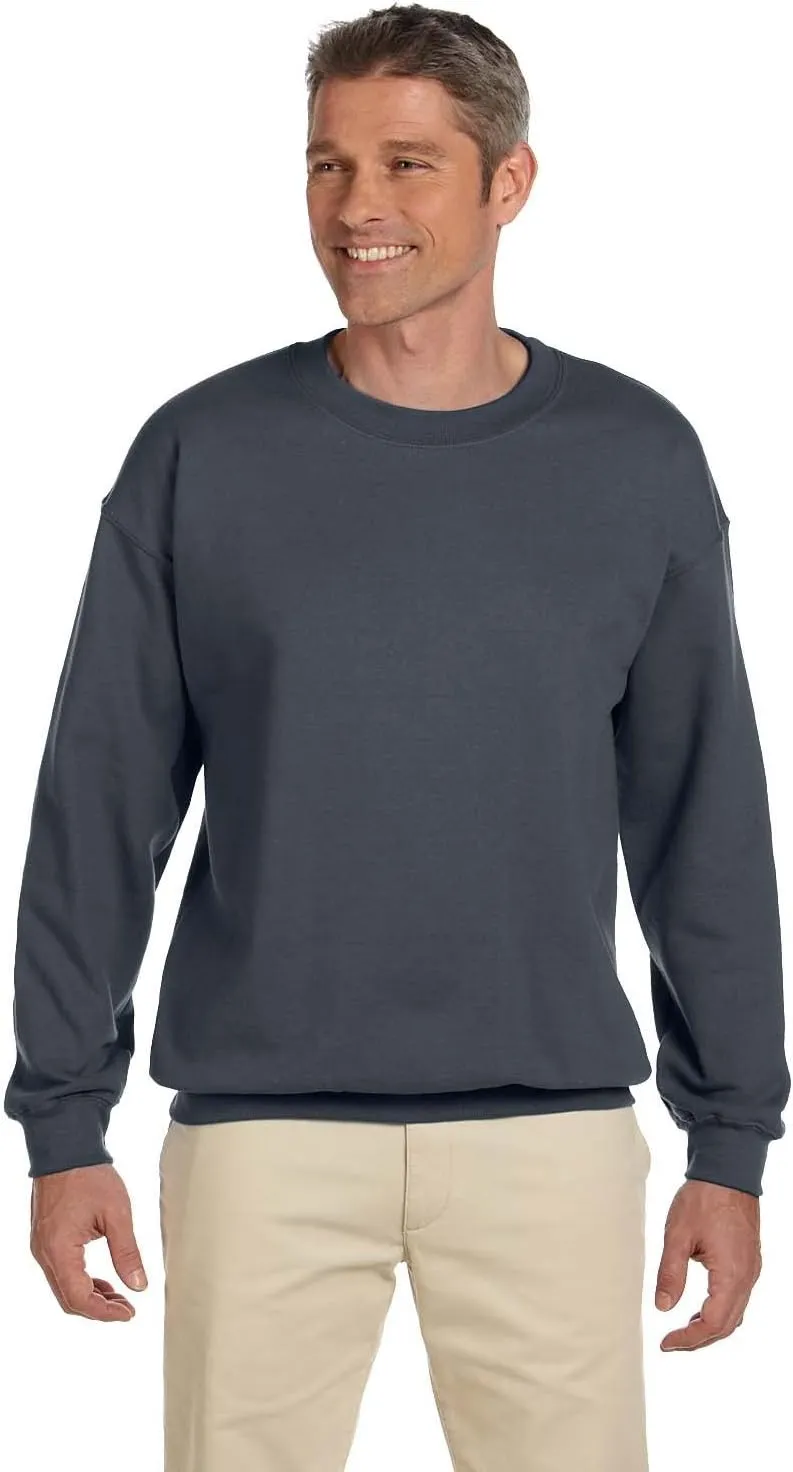 Gildan Men's Heavyweight Waistband Sweatshirt, Dark Heather, L