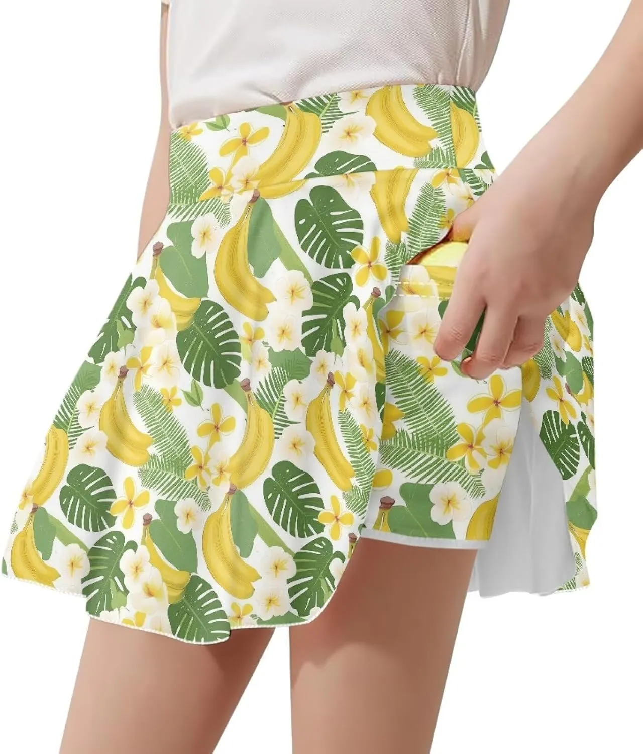 Girls Tennis Skirts with Shorts High Waisted Skater Skirt Stretchy Activewear Sports Athletic Skirts for Kids