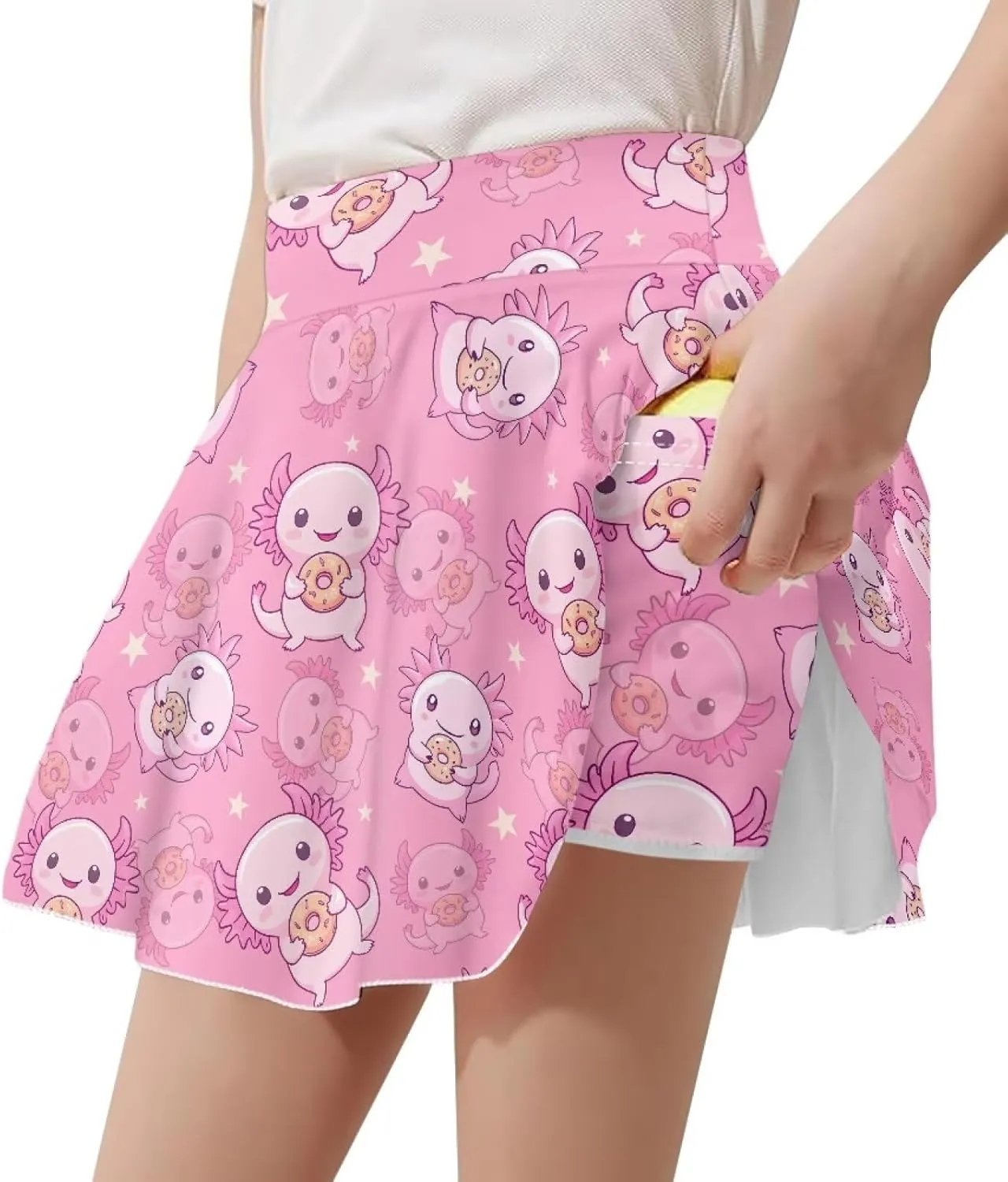 Girls Tennis Skirts with Shorts High Waisted Skater Skirt Stretchy Activewear Sports Athletic Skirts for Kids