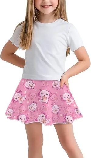 Girls Tennis Skirts with Shorts High Waisted Skater Skirt Stretchy Activewear Sports Athletic Skirts for Kids