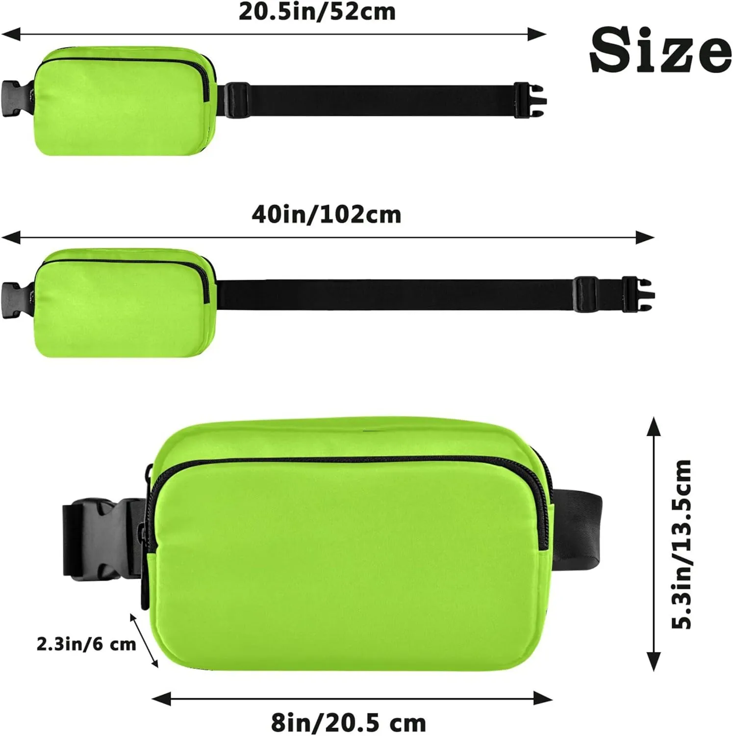 Green Yellow Fanny Packs for Women Waterproof Belt Bag Hip Pouch Funny Travel Waist Bag