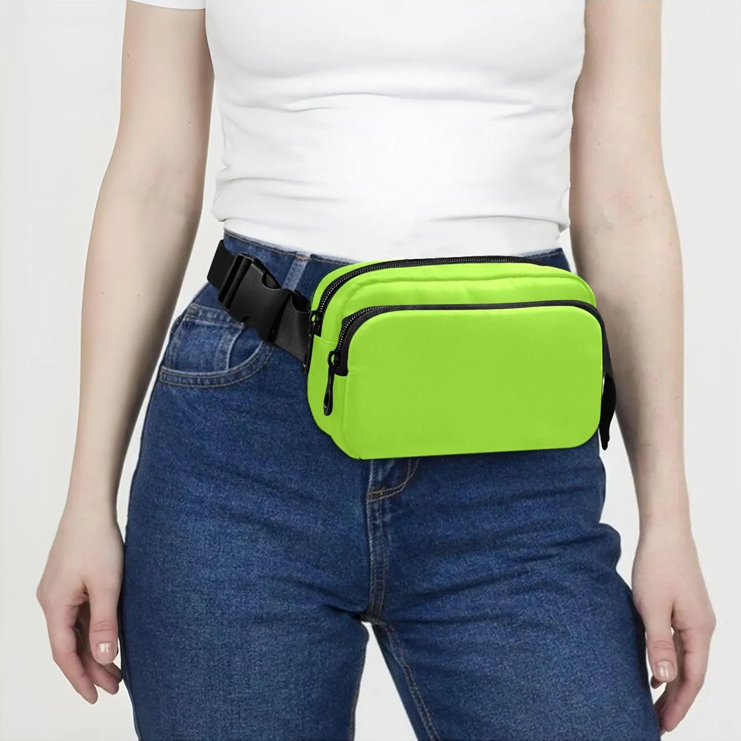 Green Yellow Fanny Packs for Women Waterproof Belt Bag Hip Pouch Funny Travel Waist Bag