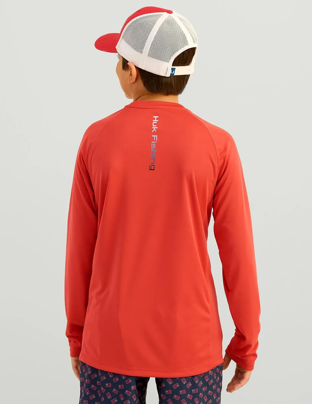 HUK Boy's Pursuit Solid Long Sleeve, Fishing Shirt for Kids
