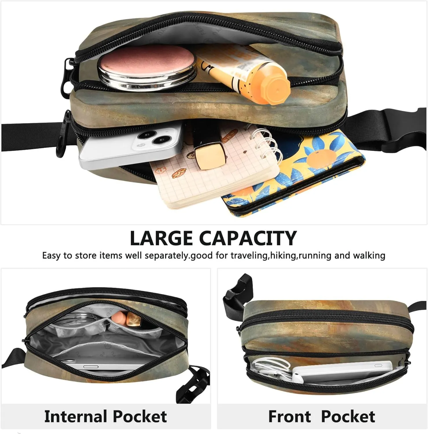 J. M. W. Turner Burning Sea Painting Fanny Packs Women Waterproof Everywhere Belt Bag Cute Crossbody Waist Bag
