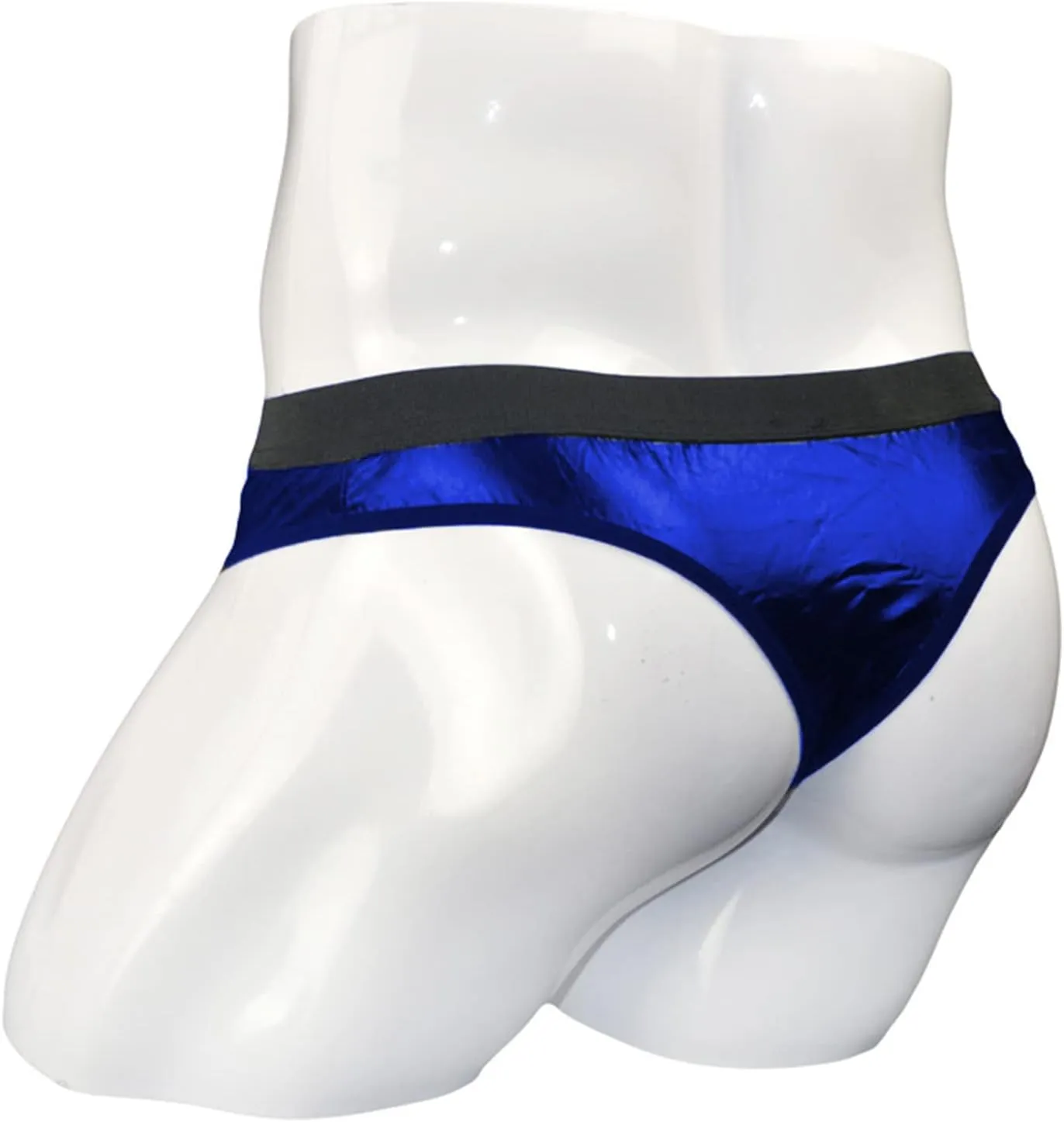 JEsilunmaMY Sexy Open Front Briefs for Men Mid Waist Hollow Out Leather Jockstrap Panties Cut Out Lingerie Bikini Underwear