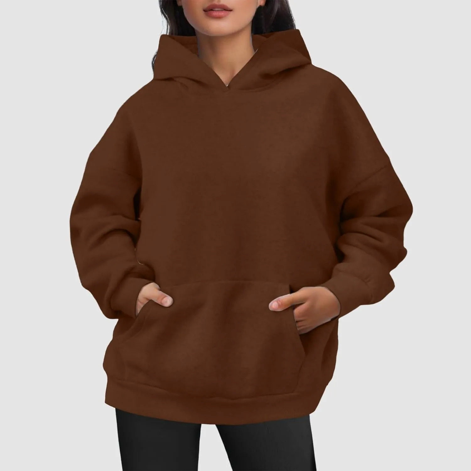 JiXiang Pink Hoodie Womens Oversized Hoodies Fleece Sweatshirts Long Sleeve Sweaters Pullover Fall Clothes with Pocket