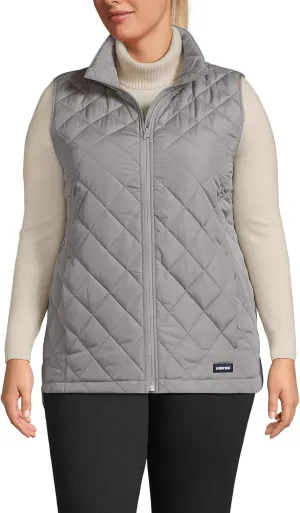Lands' End Womens Insulated OPP Vest Birch Gray Plus 2x