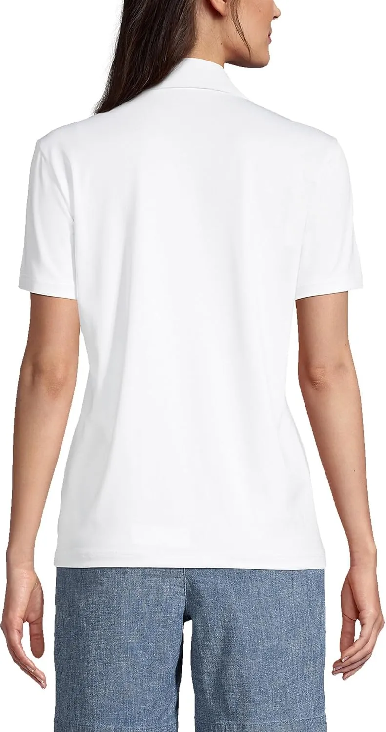 Lands' End Women's Short Sleeve Rapid Dry Sport Neck Polo Shirt