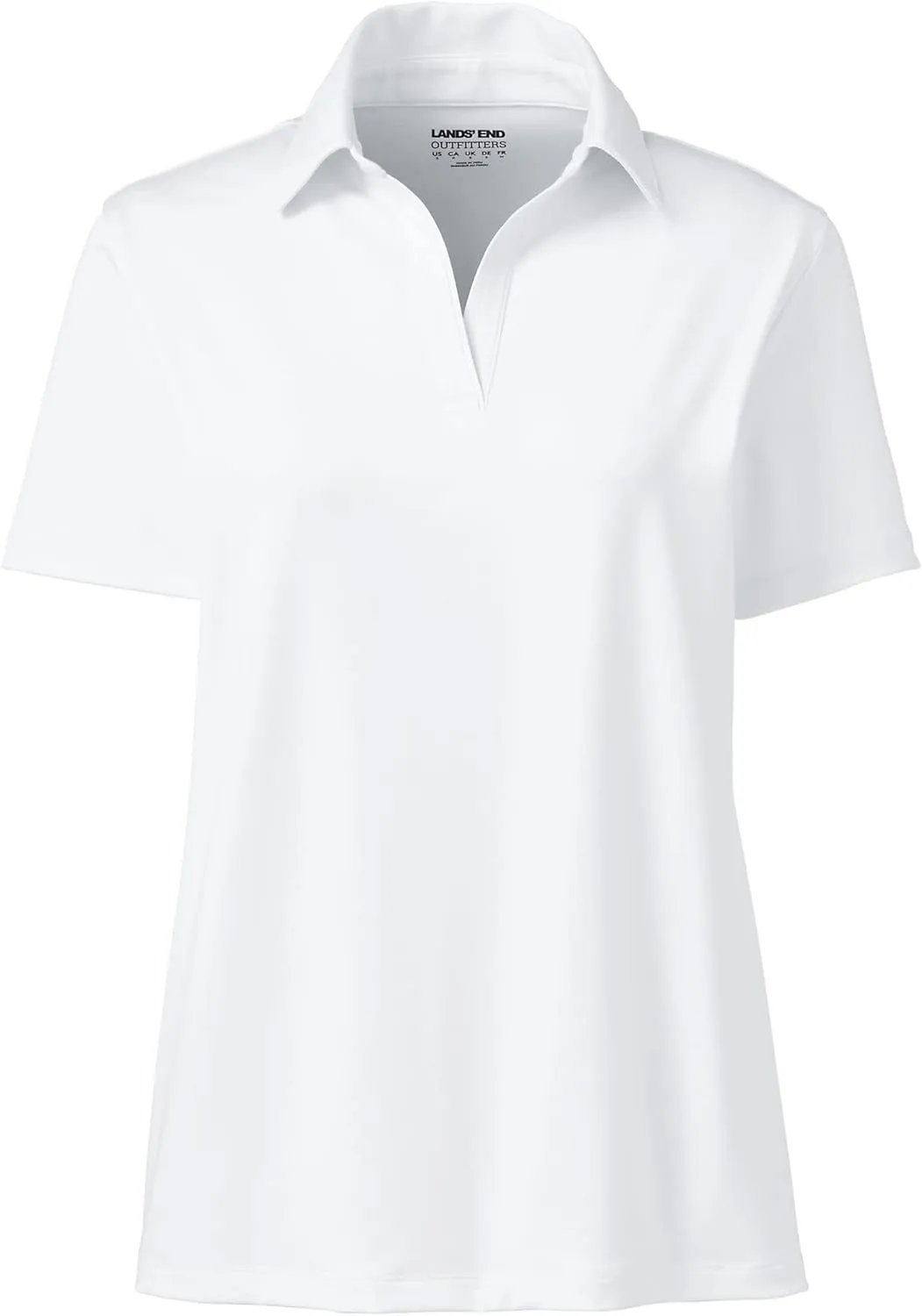 Lands' End Women's Short Sleeve Rapid Dry Sport Neck Polo Shirt