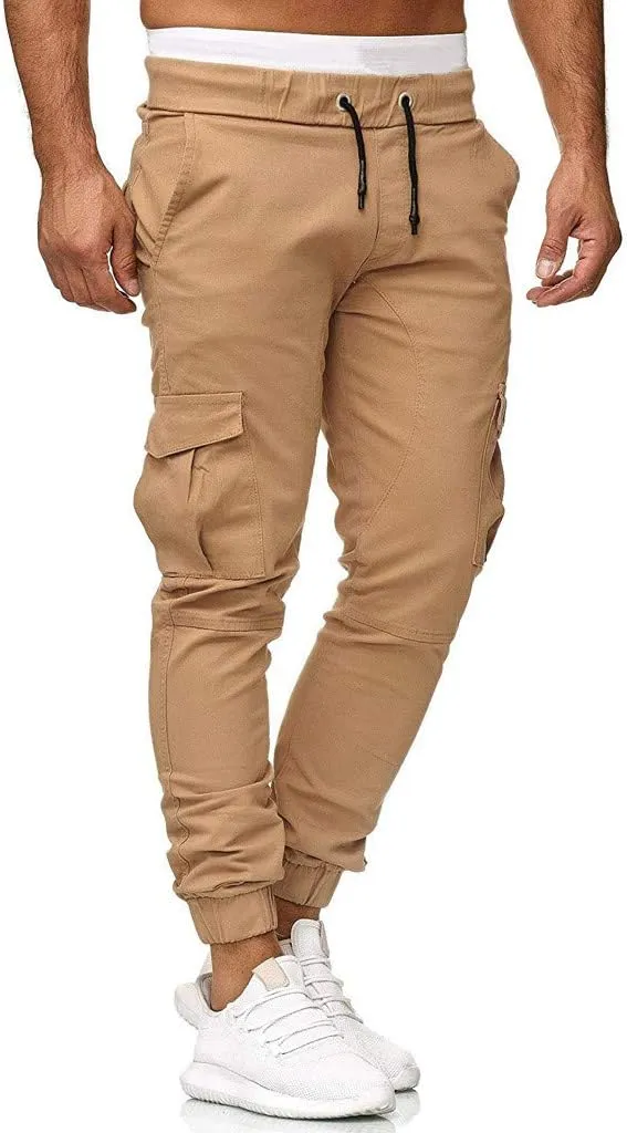 LCMTWX Mens Athletic Pants Men Sport Casual Elastic Joggings Pockets Baggy Men's Casual Pants Sweat Pants for Mens White