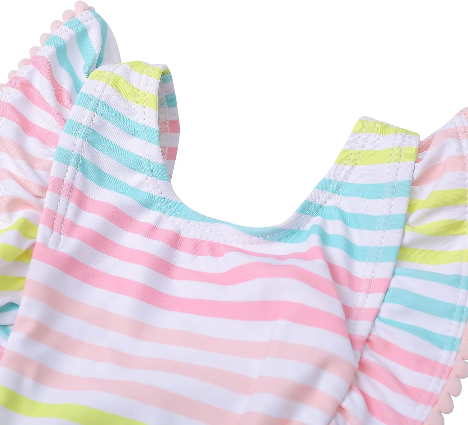 LIZENS Girls Swimsuit Kids Scalloped One Piece Ruffle Swimsuit Girls Swimwear Print