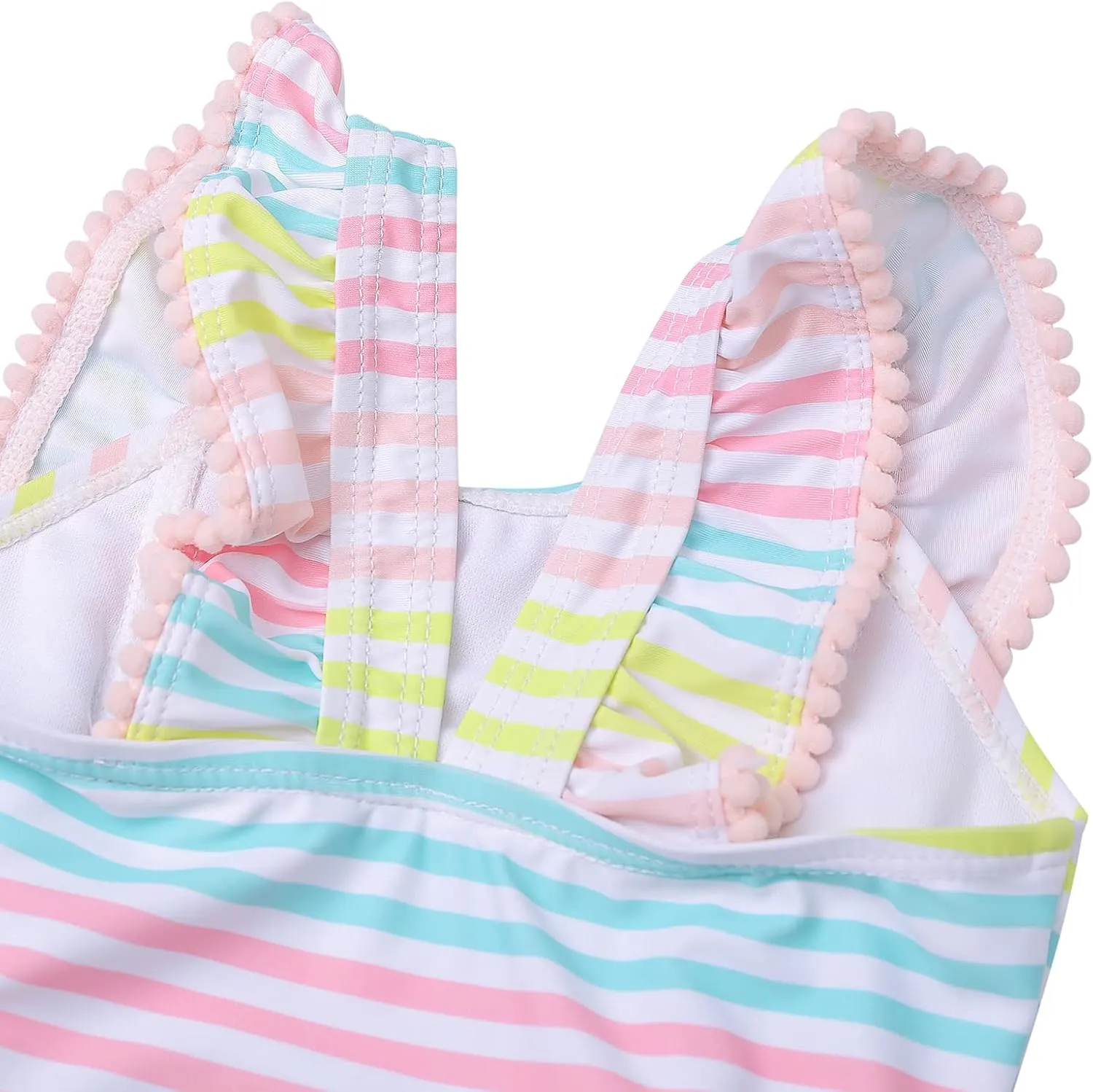 LIZENS Girls Swimsuit Kids Scalloped One Piece Ruffle Swimsuit Girls Swimwear Print