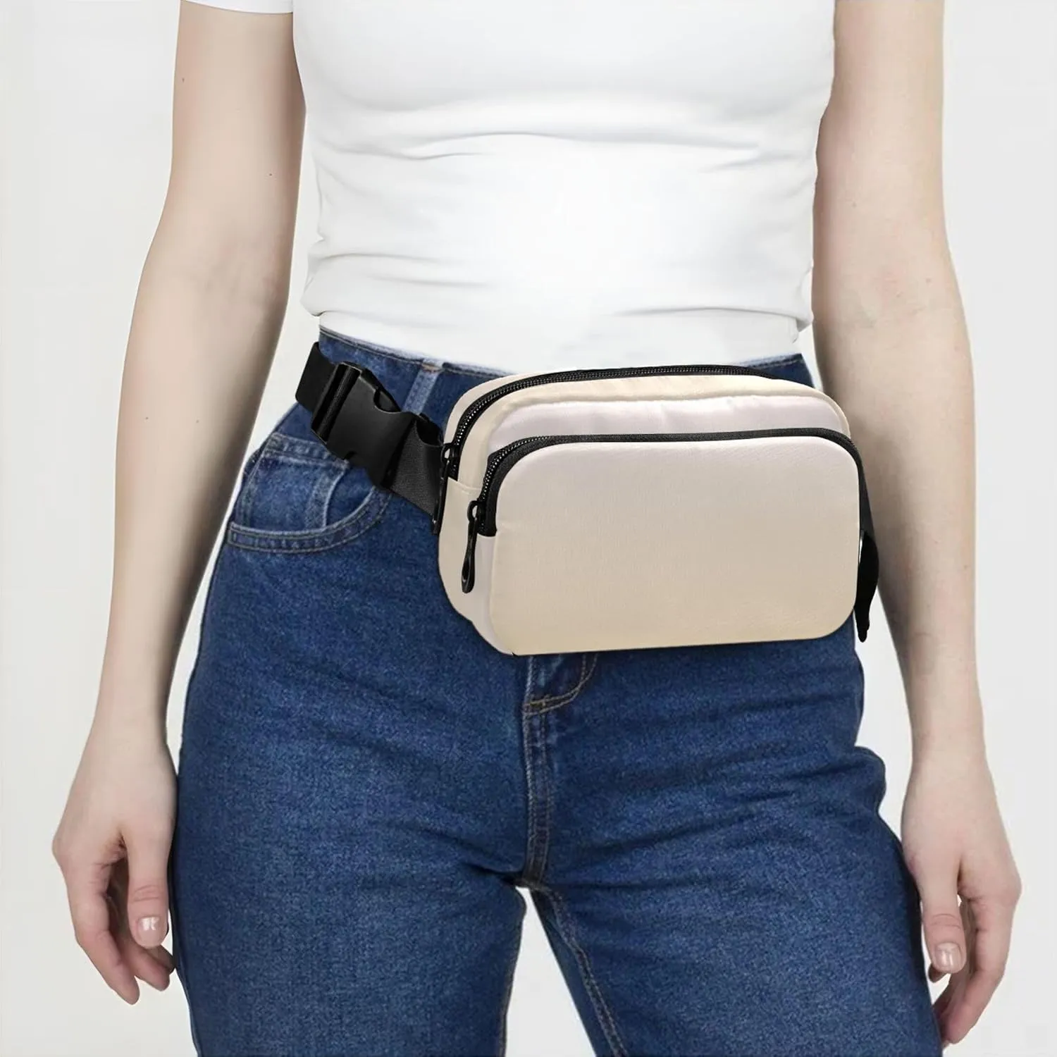Magnolia Peach Gradient Ombre Fanny Packs for Women Trendy Hip Pack Belt Pouch Waterproof Travel Waist Pack for Men