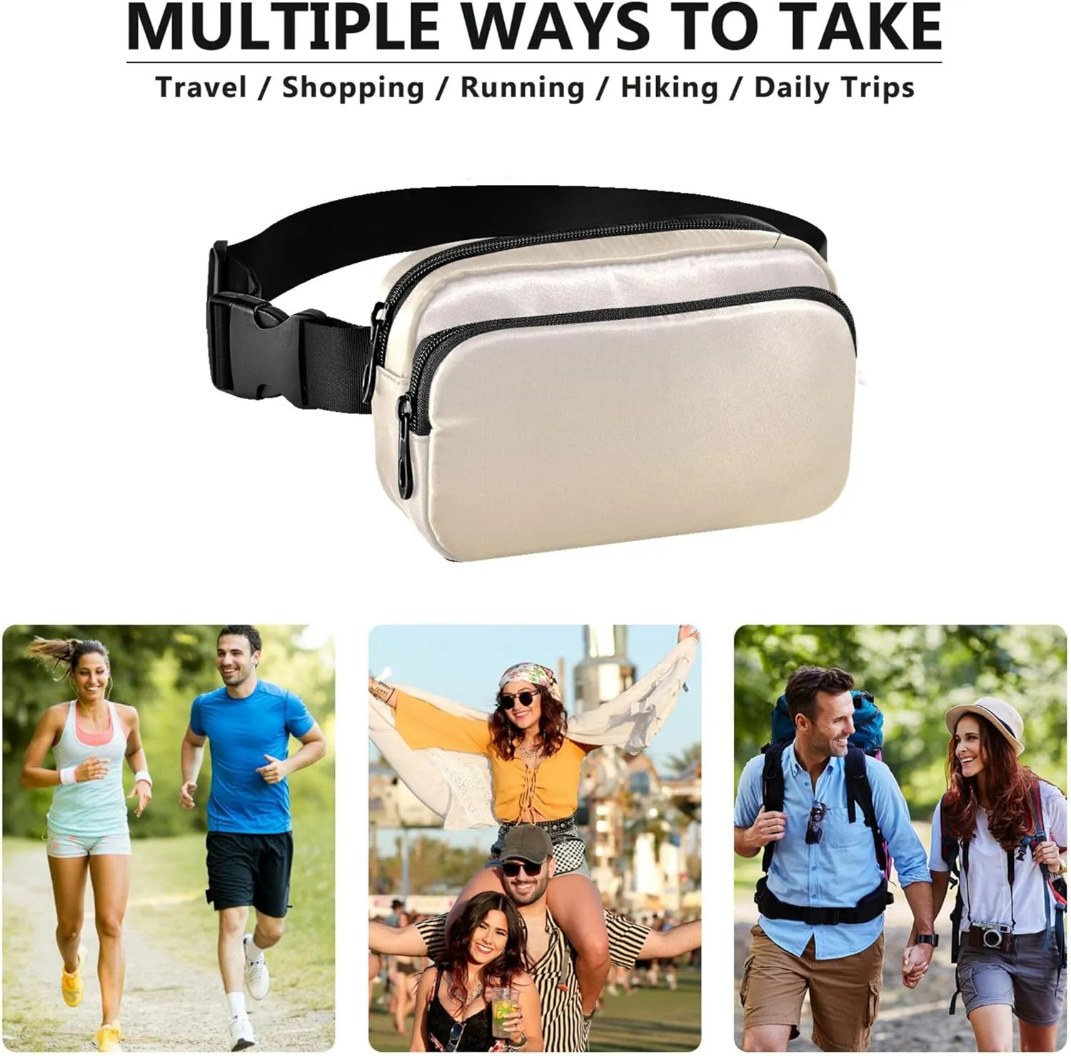 Magnolia Peach Gradient Ombre Fanny Packs for Women Trendy Hip Pack Belt Pouch Waterproof Travel Waist Pack for Men