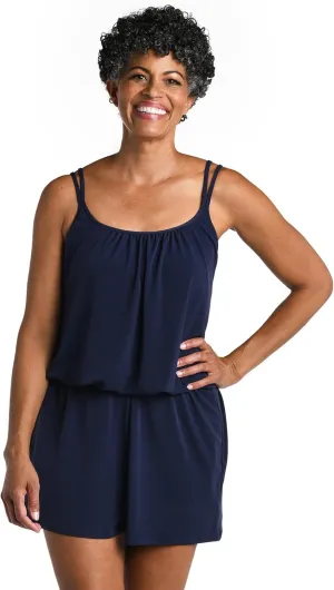 Maxine Of Hollywood Women's Romper One Piece Swimsuit