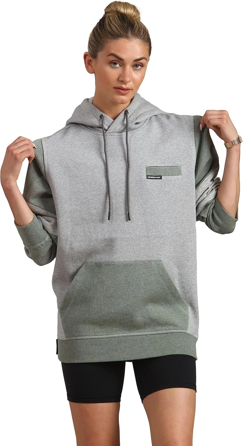 Members Only Women's Drew Colorblock Oversized Hooded Sweatshirt