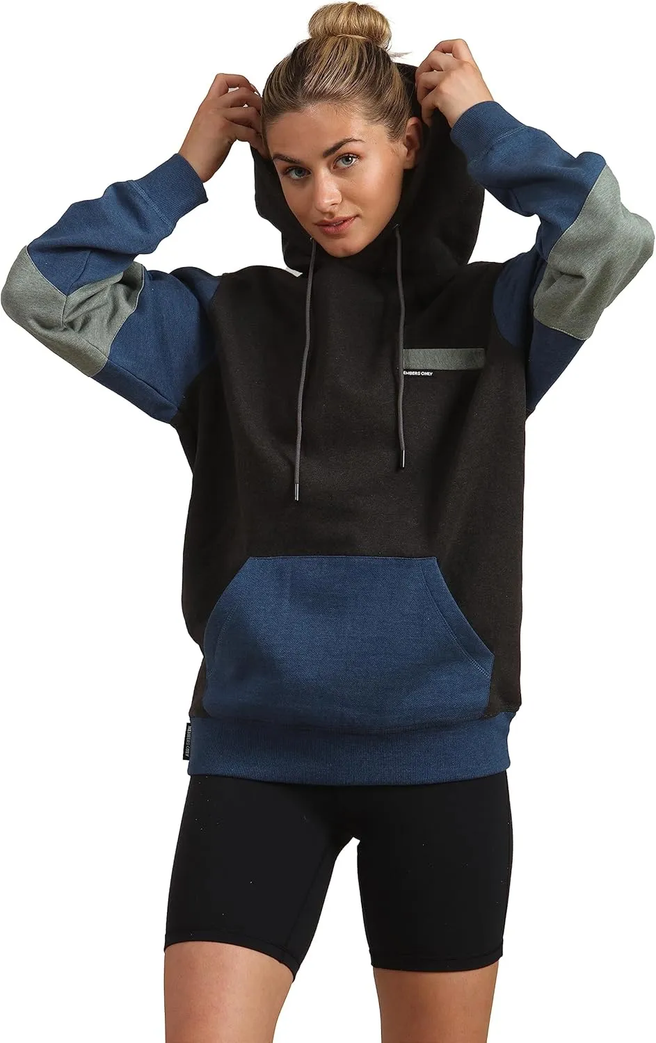 Members Only Women's Drew Colorblock Oversized Hooded Sweatshirt