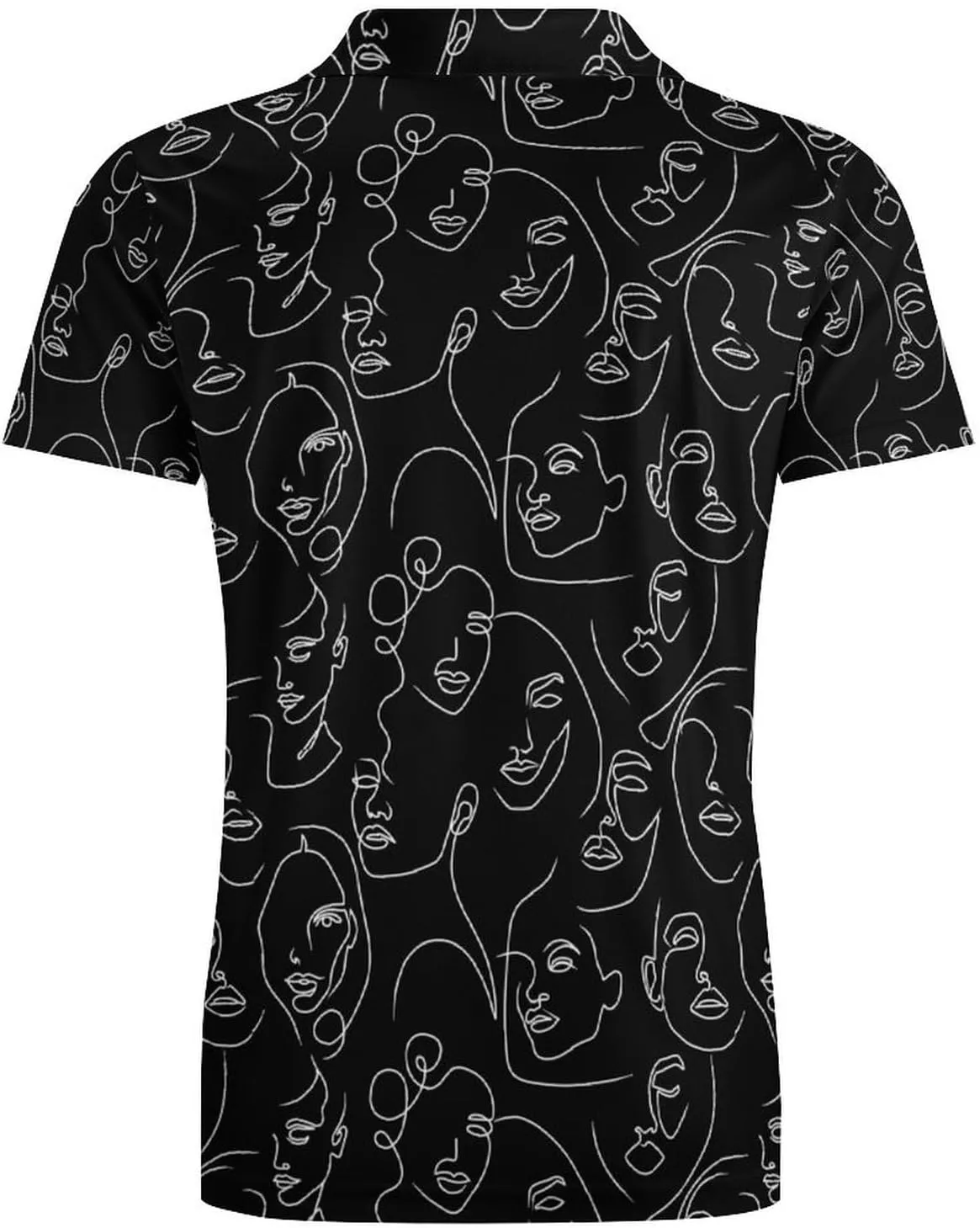 Men's Abstract Drawing of Women's Face Polo Shirts Short Sleeve Cool Golf Shirt Quick-Dry Activewear Polos