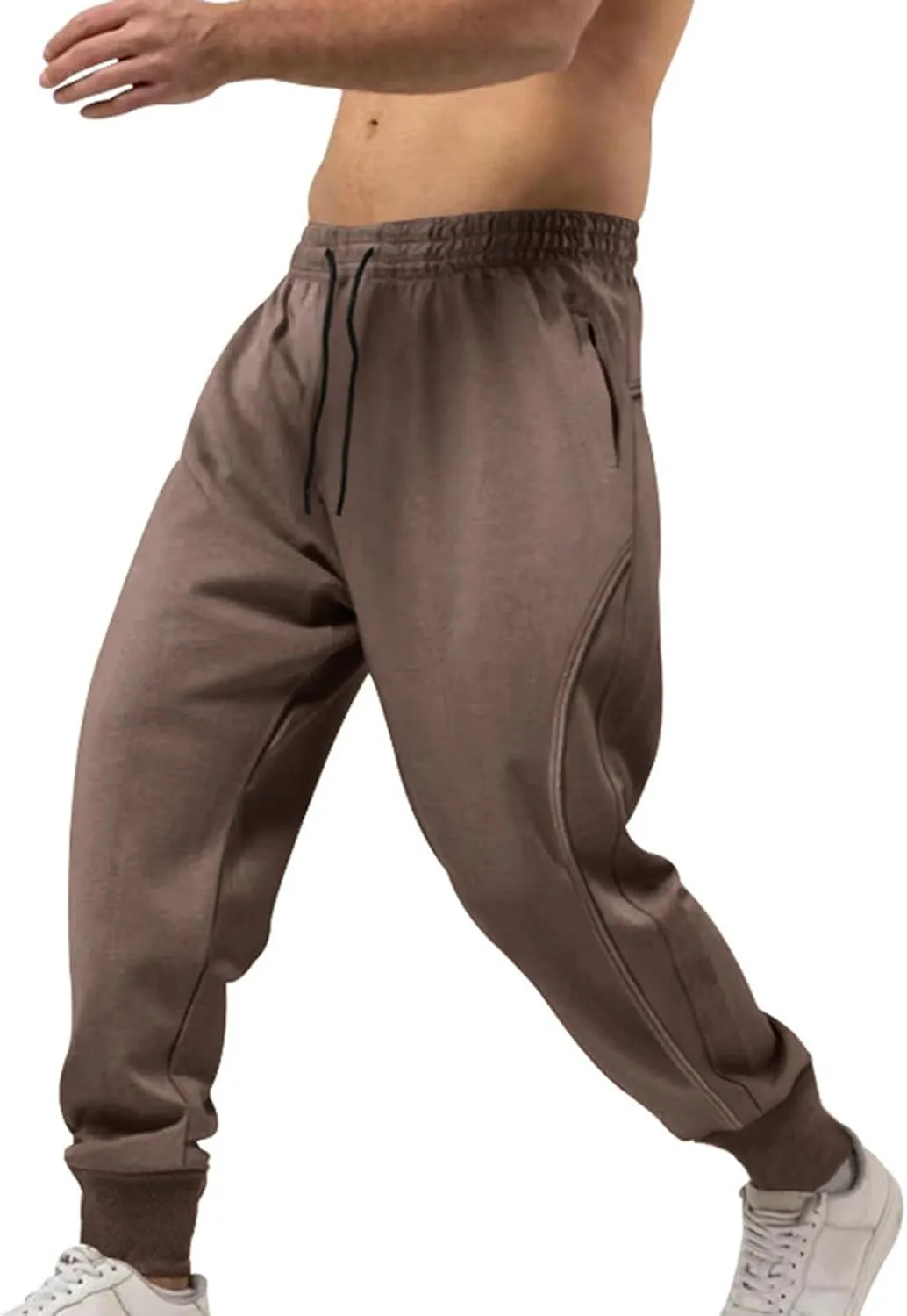Mens Casual Pants Elastic Waist Relaxed Fit Stretch Sweatpants Big and Tall Baggy Outdoor Workout Athletic Pants with Pockets