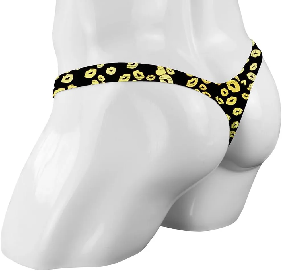 Men's Colorful G-String Thongs Colorful Printing Swimming T-Shaped Panties