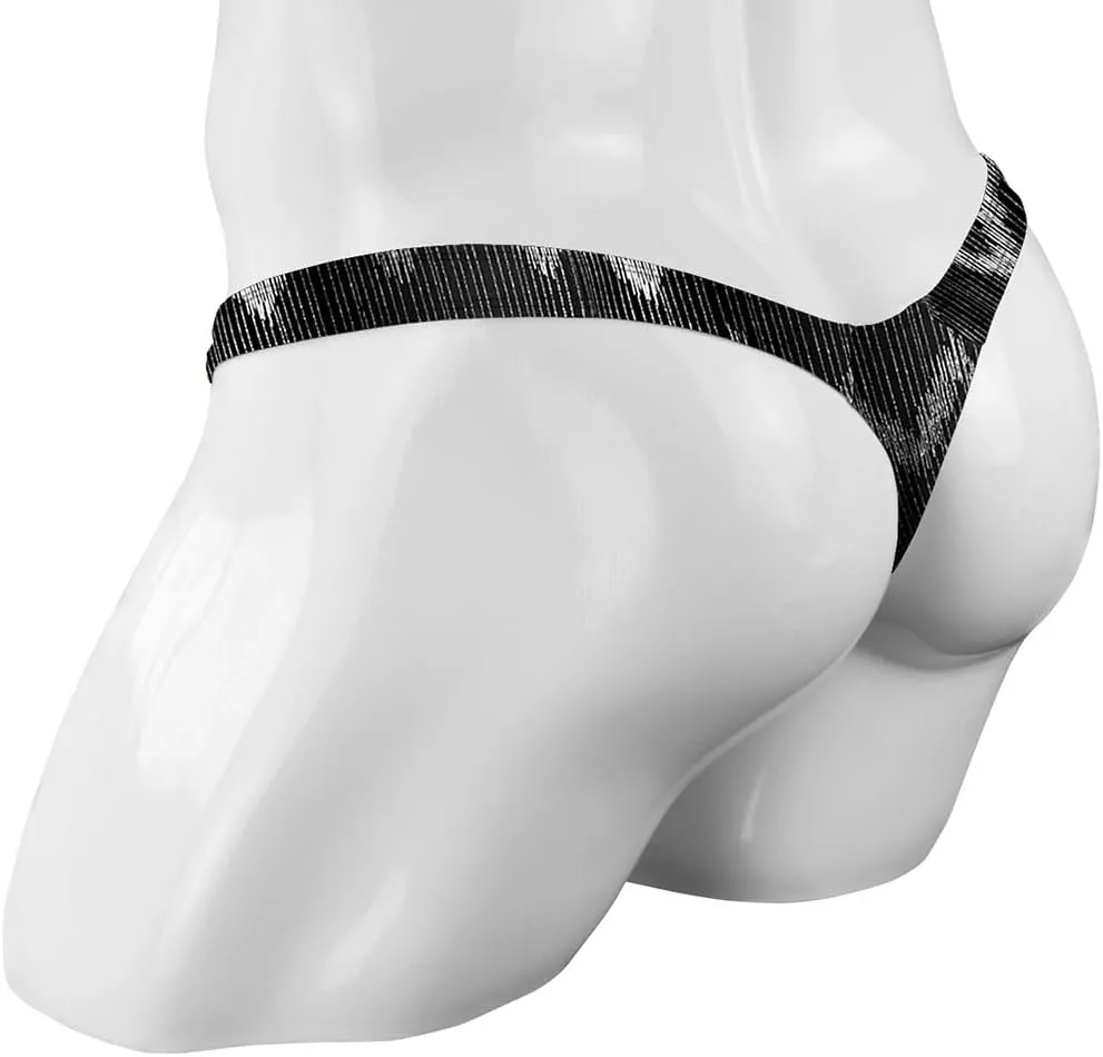 Men's Colorful G-String Thongs Colorful Printing Swimming T-Shaped Panties
