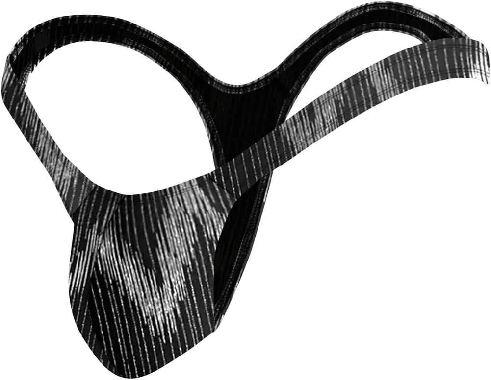 Men's Colorful G-String Thongs Colorful Printing Swimming T-Shaped Panties
