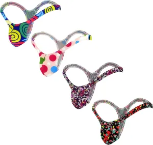 Men's Colorful G-String Thongs Colorful Printing Swimming T-Shaped Panties