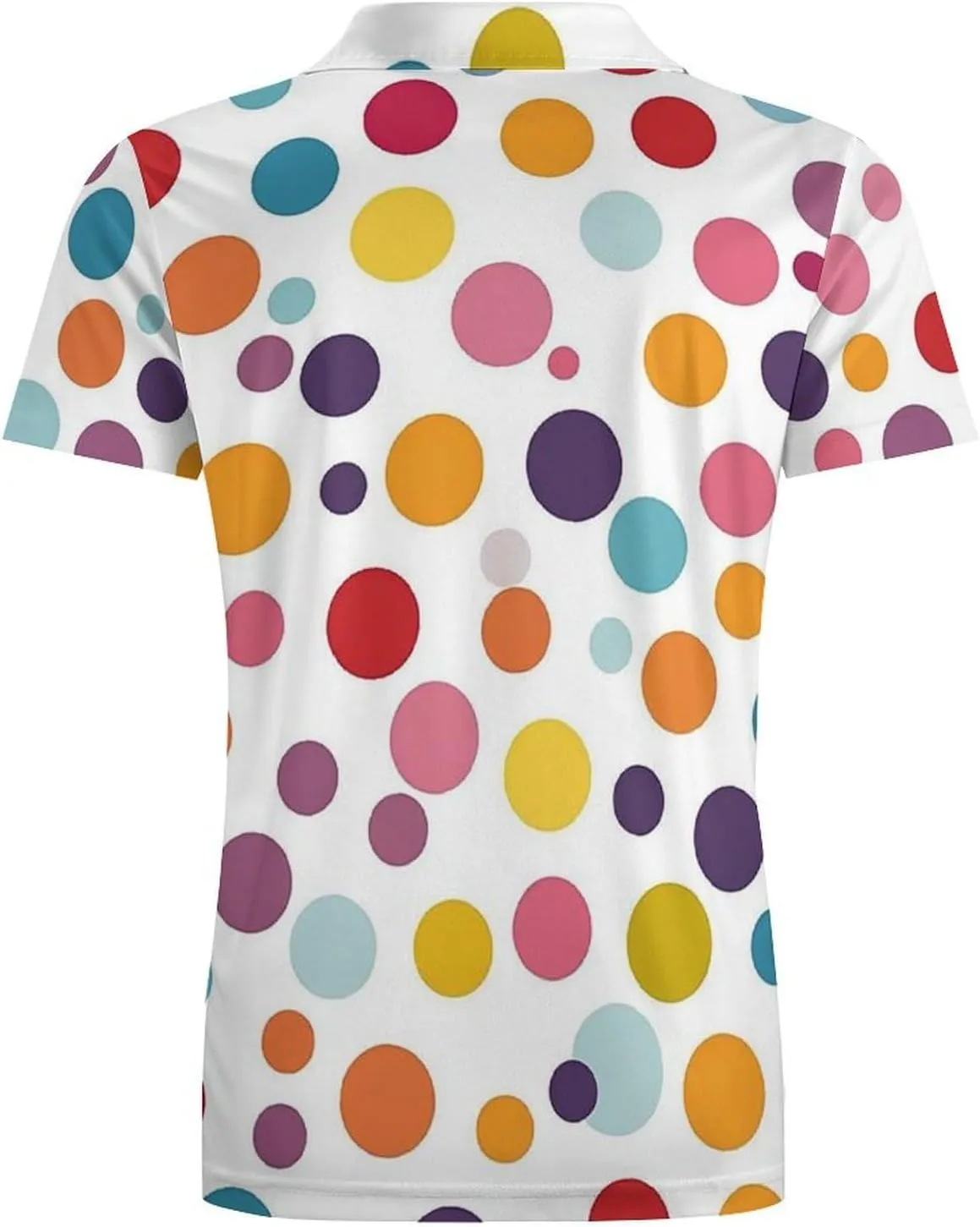 Men's Colorful Polka Dot Pattern Polo Shirts Short Sleeve Cool Golf Shirt Quick-Dry Activewear Polos