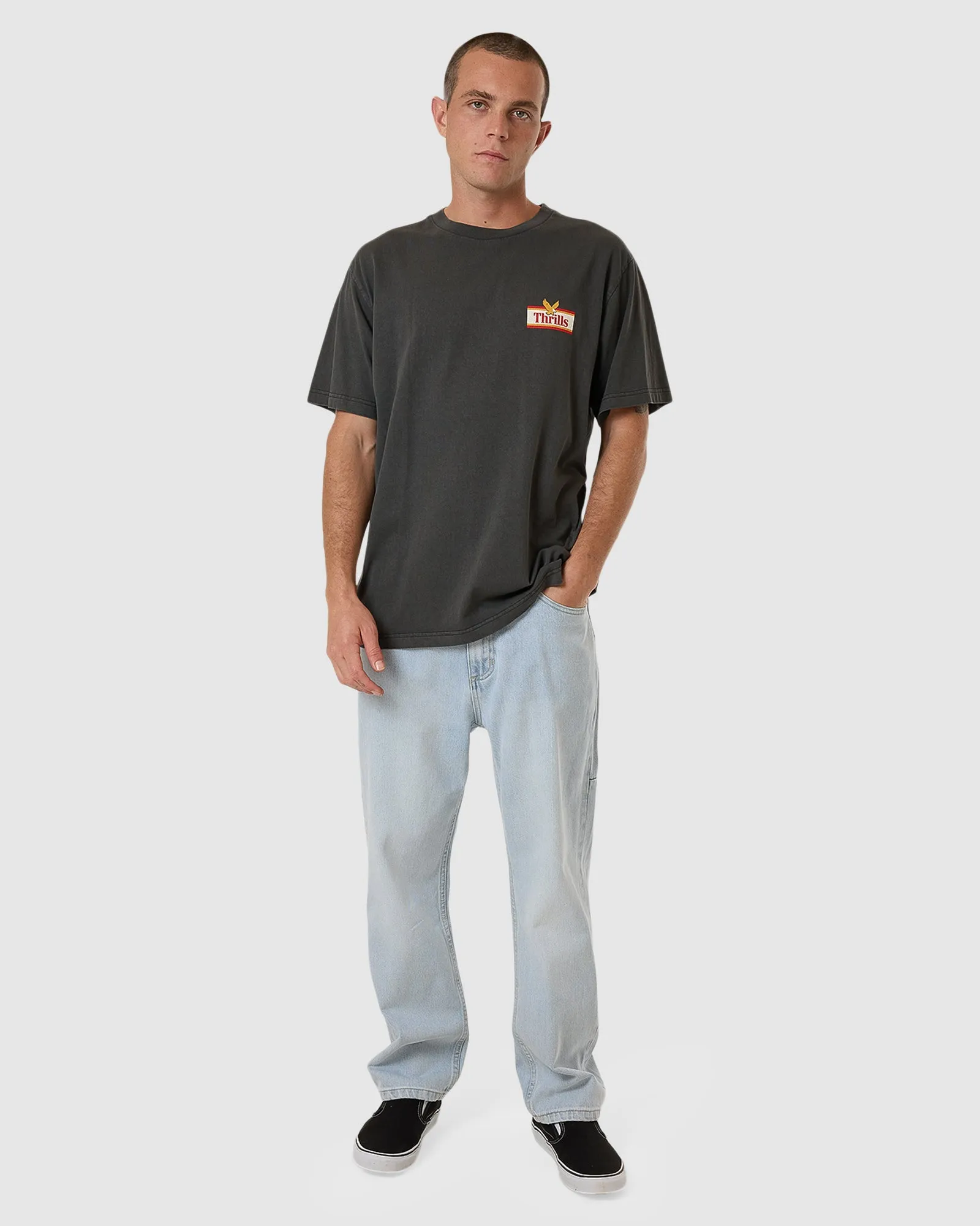 MENS NEVER STOP MERCH FIT TEE