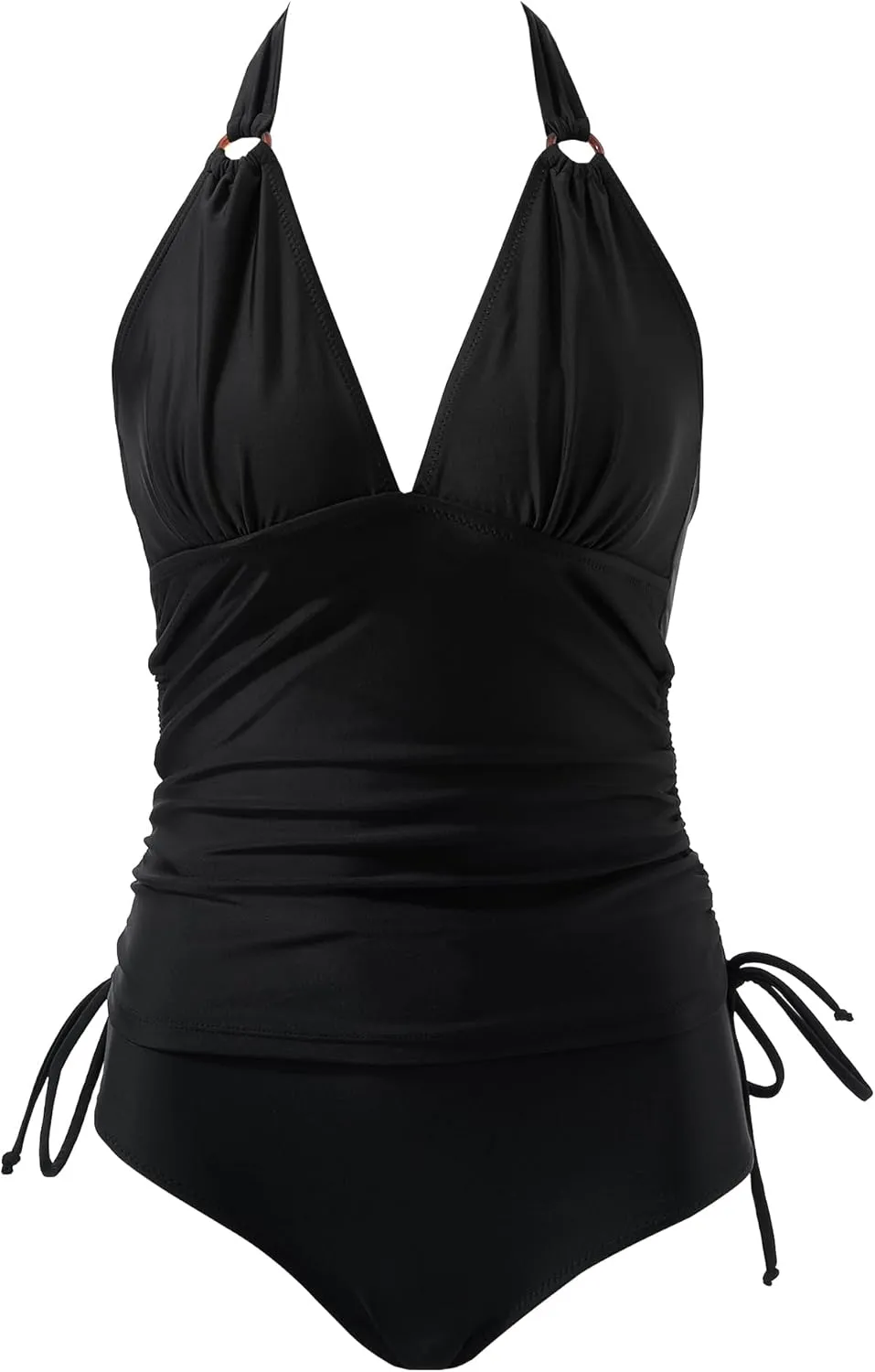 MOOSLOVER Women Sexy Halter Tankini Swimsuit Tummy Control High Waisted Two Piece Bathing Suit