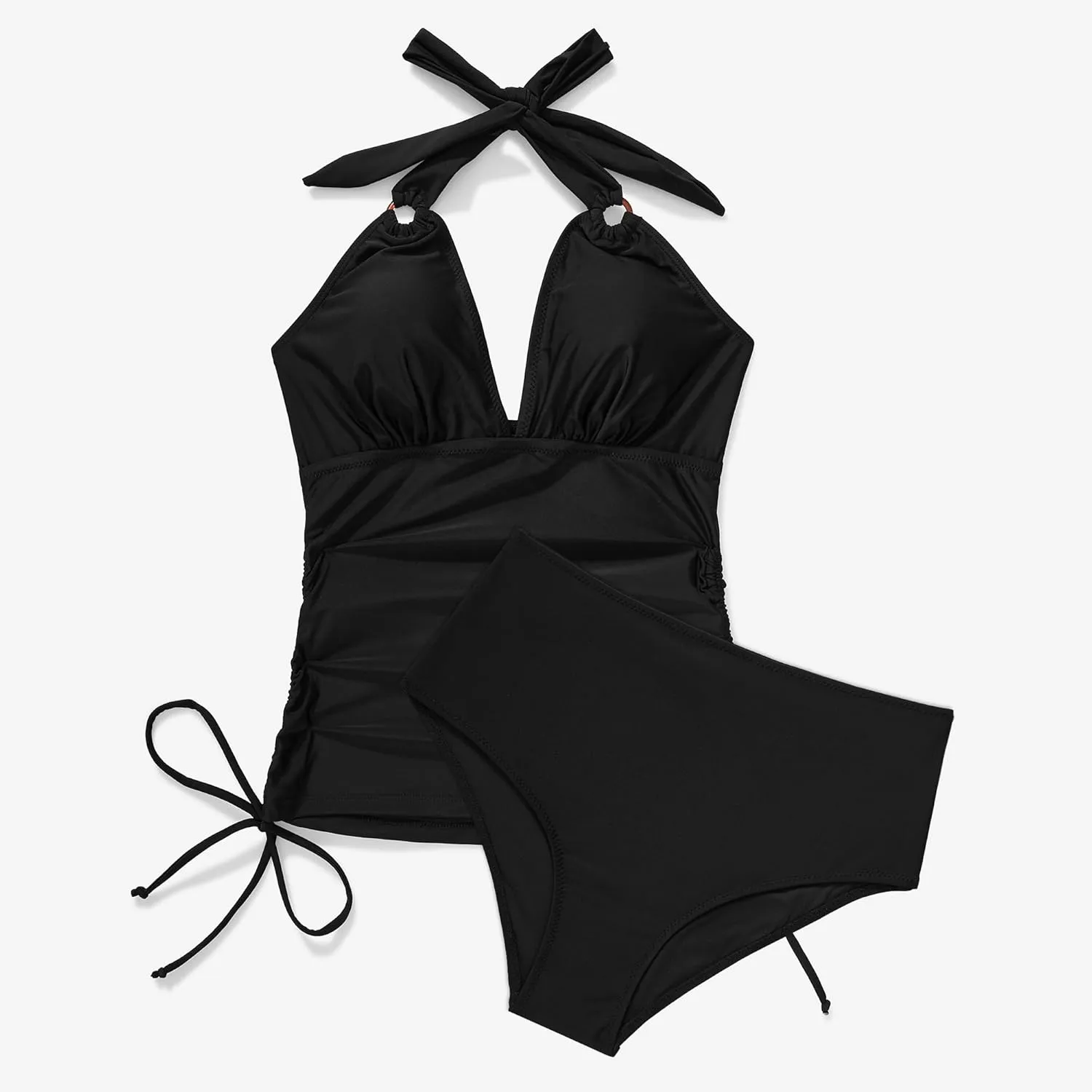 MOOSLOVER Women Sexy Halter Tankini Swimsuit Tummy Control High Waisted Two Piece Bathing Suit