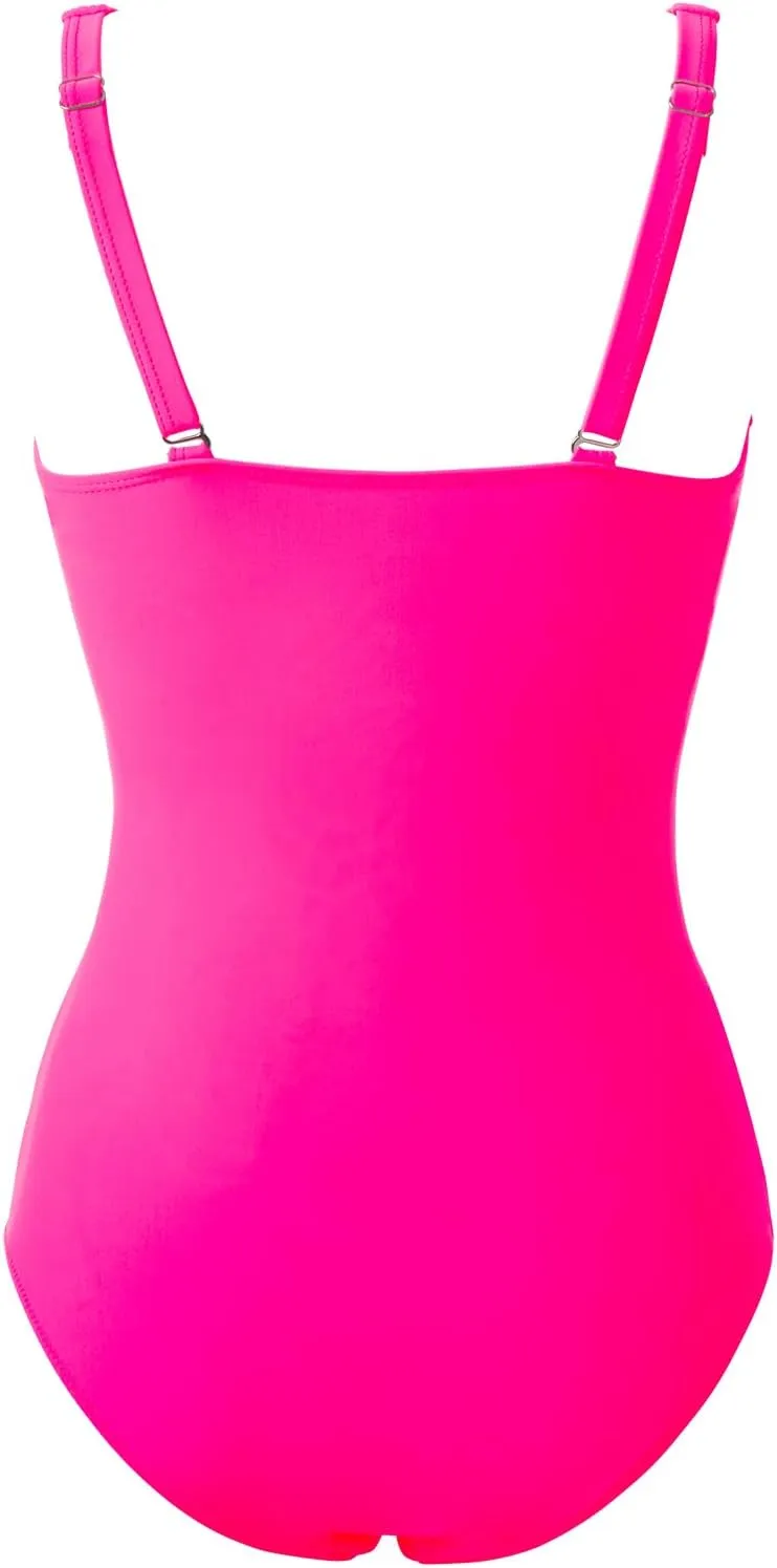 MOOSLOVER Women Slimming One Piece Swimsuit Tummy Control Wrap Cut Out Bathing Suit