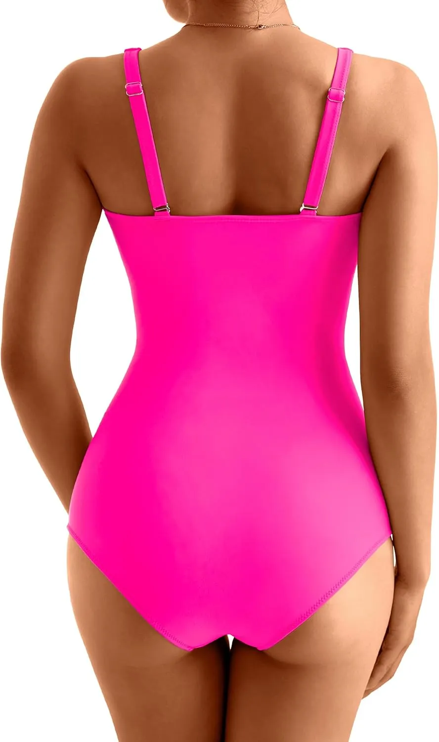 MOOSLOVER Women Slimming One Piece Swimsuit Tummy Control Wrap Cut Out Bathing Suit