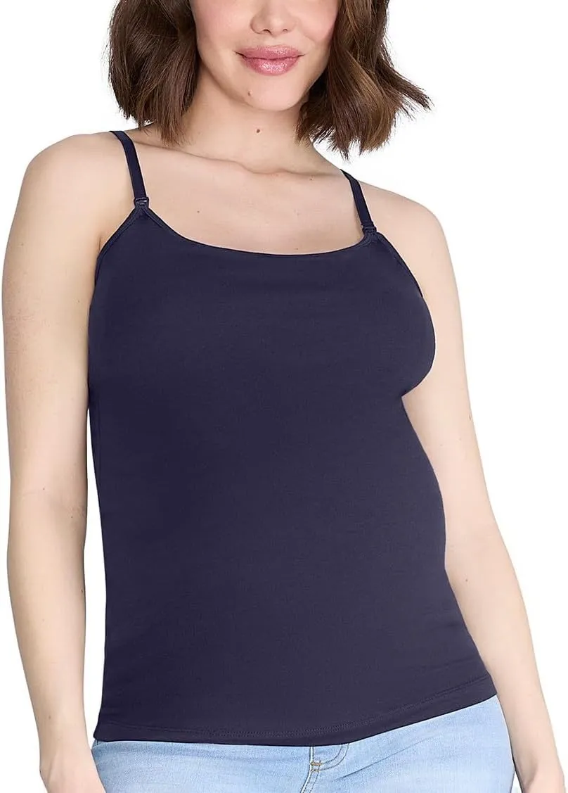 Motherhood Maternity Women's Clip Down Nursing Tank Top Cami with Adjustable Straps for Breastfeeding