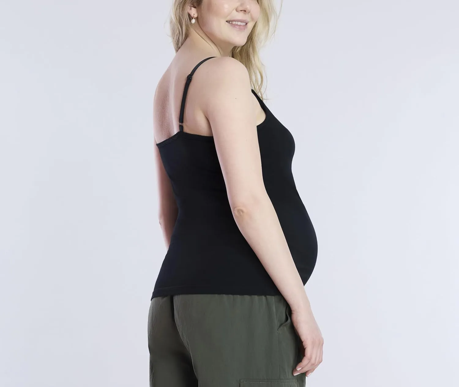 Motherhood Maternity Women's Clip Down Nursing Tank Top Cami with Adjustable Straps for Breastfeeding