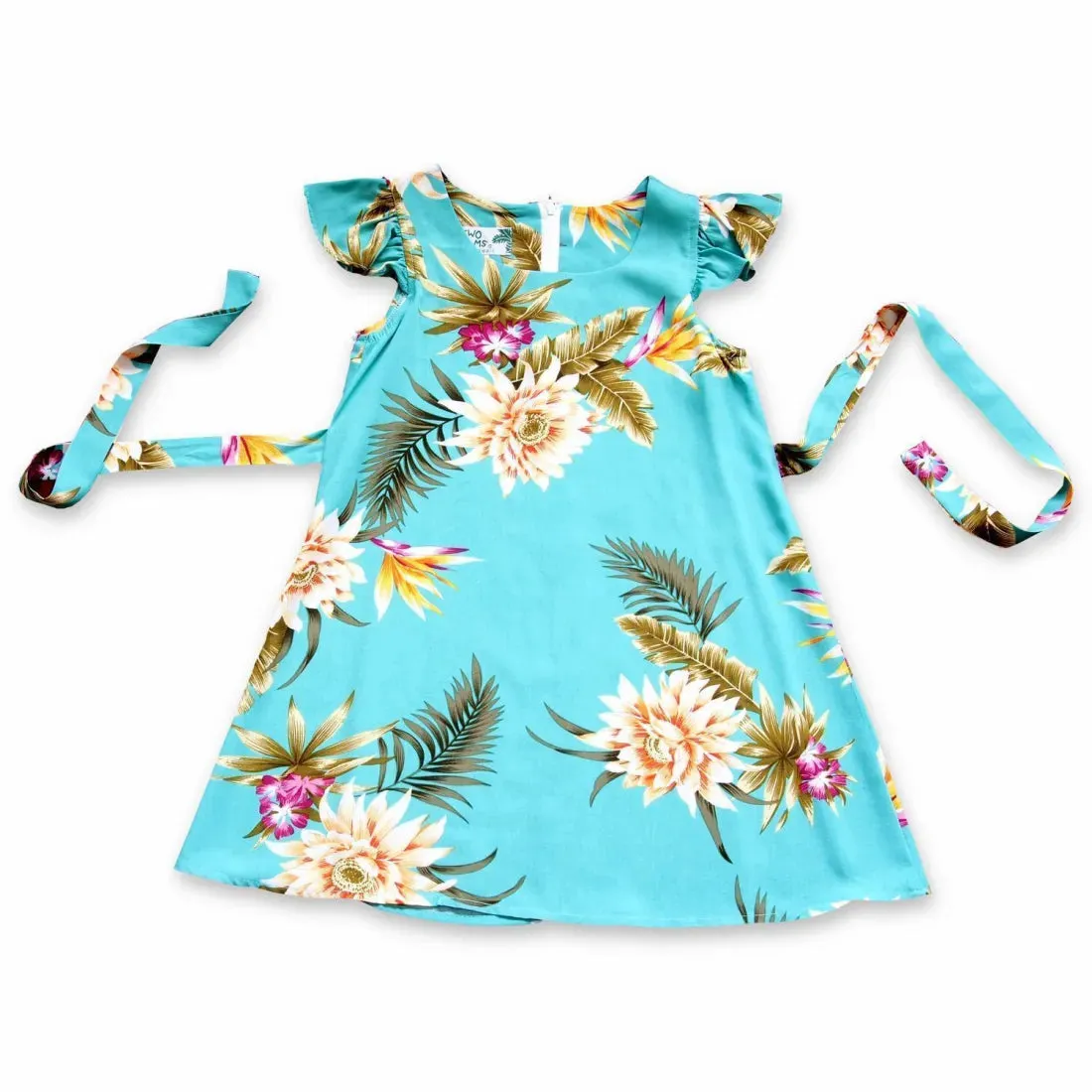 Mountain Green Hawaiian Girl Rayon Dress