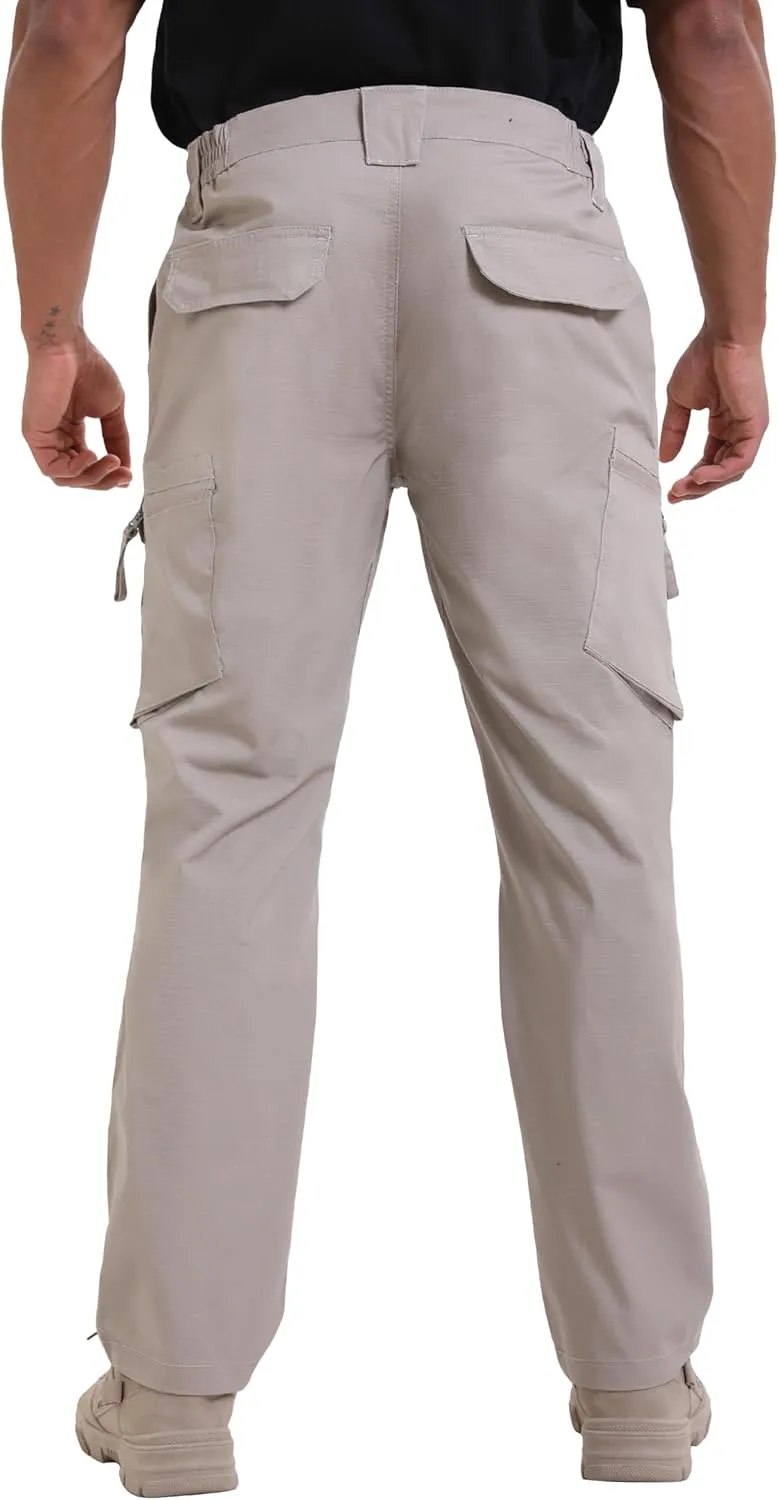 NATUVENIX Ripstop Men's Tactical PantsStretch Cargo Work Pants for Men Water Resistant Hiking Military Pants Relaxed Fit