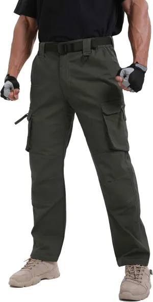NATUVENIX Ripstop Men's Tactical PantsStretch Cargo Work Pants for Men Water Resistant Hiking Military Pants Relaxed Fit