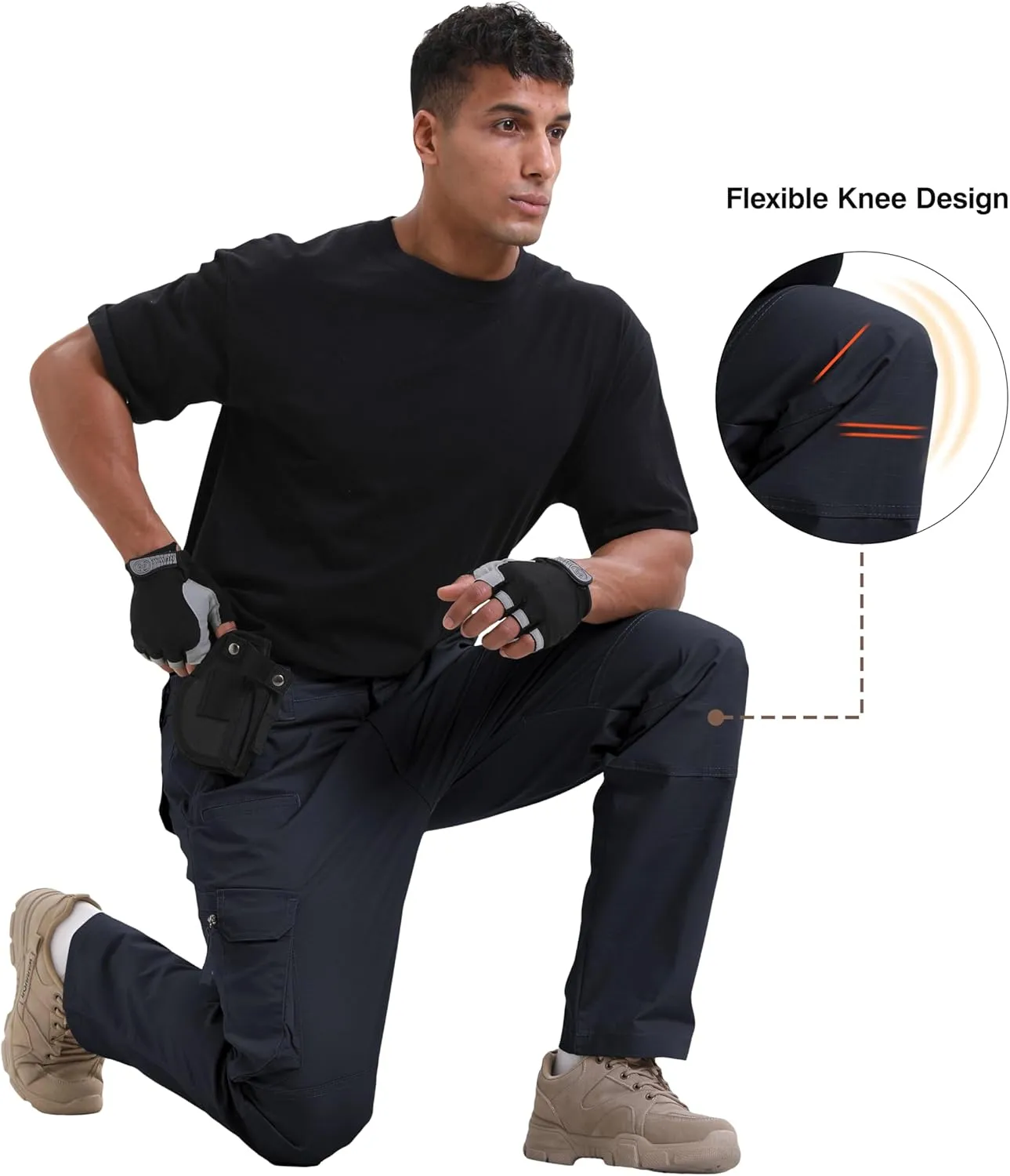 NATUVENIX Ripstop Men's Tactical PantsStretch Cargo Work Pants for Men Water Resistant Hiking Military Pants Relaxed Fit